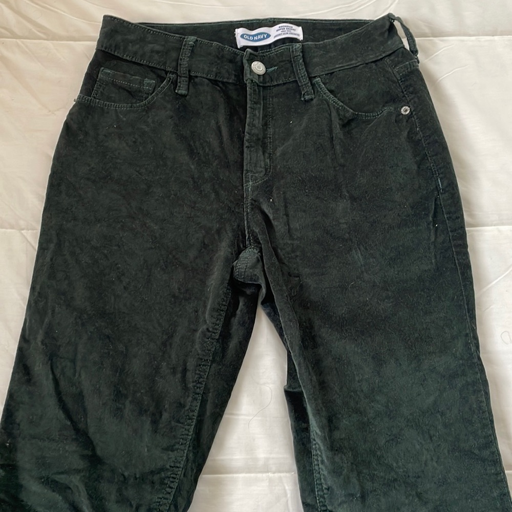 Dark green velvet Old Navy rockstar pants